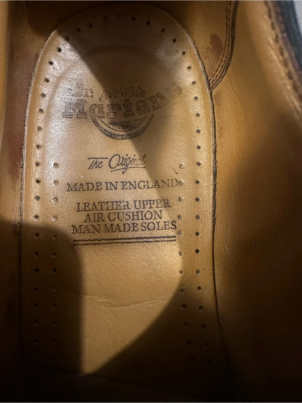 Vintage Dr Martens 3989 Shoes Mens 9 UK 8 Y2k Brown Wingtip Made In England 90s
